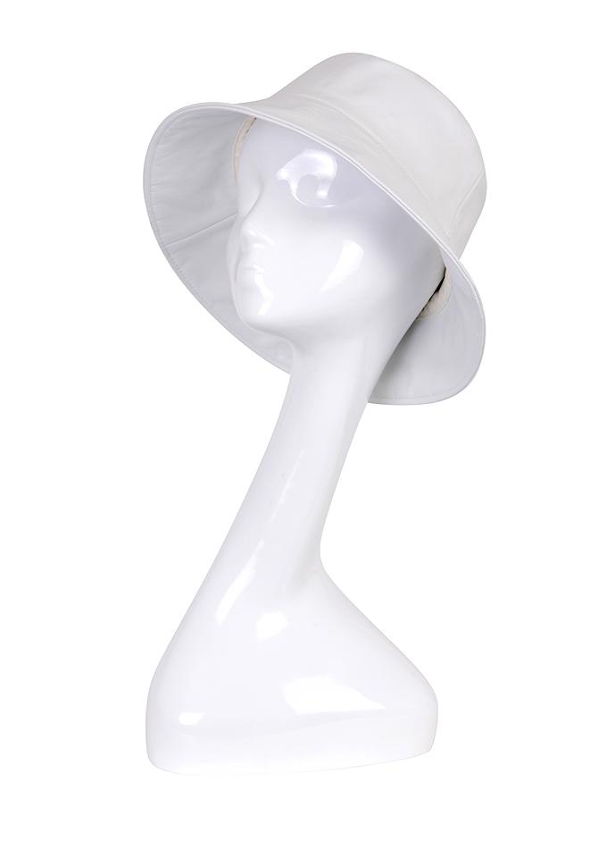 Designer bucket hat in white leather
