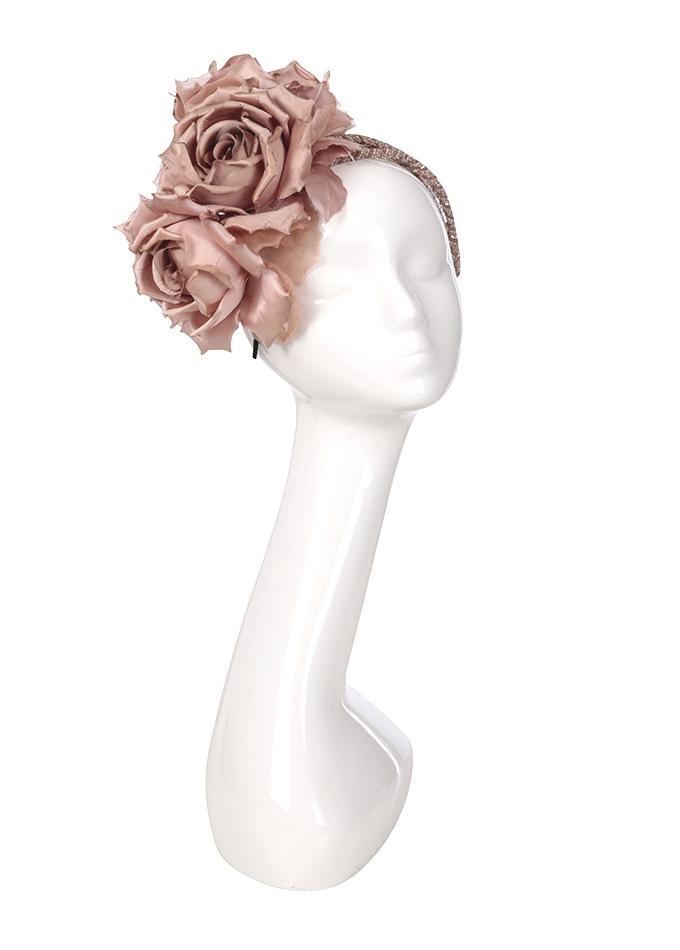 Blush pink floral beaded designer headpiece