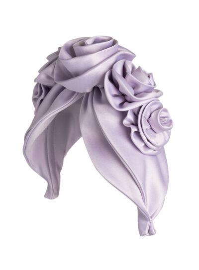 Lilac silk rosette headpiece