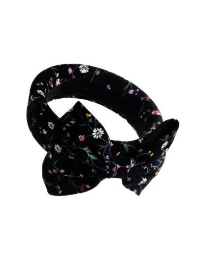 Floral velvet style Emily-London pillbox hat in the style of Jackie O