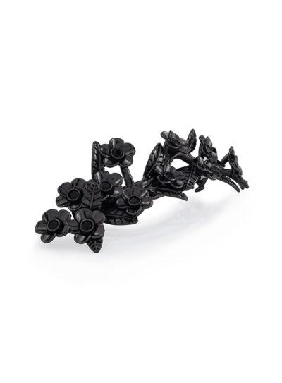 Luxury black hair clip with flowers