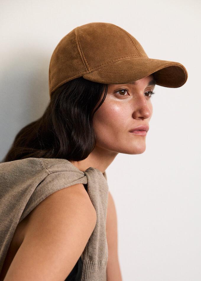 luxury tan suede baseball cap