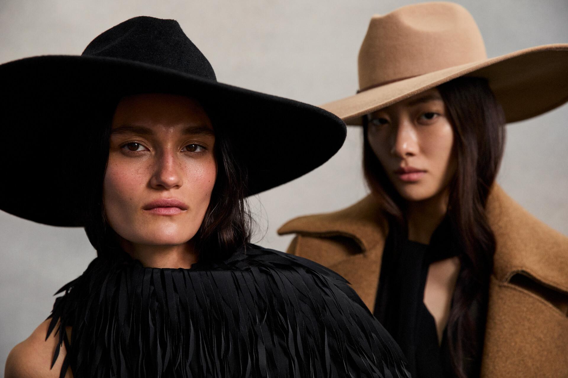 black and camel felt fedoras