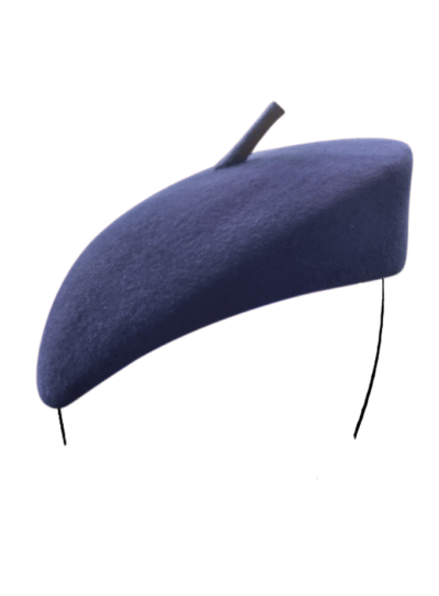 Valenza beret pillbox hat in navy rabbit felt