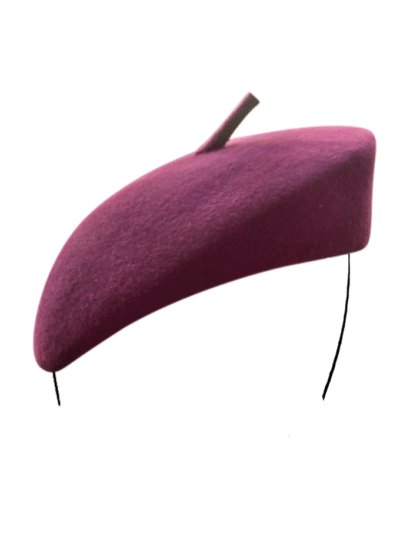 Valenza pillbox hat in wine rabbit felt