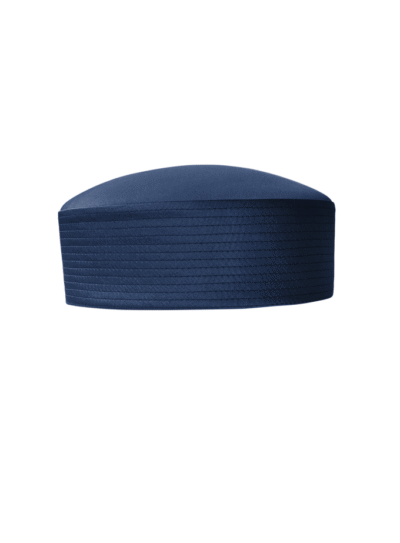 Navy silk tailored Amal pillbox