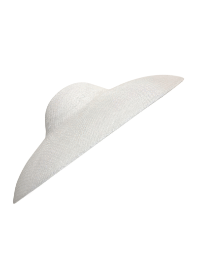 Suzanne asymmetric straw hat in white