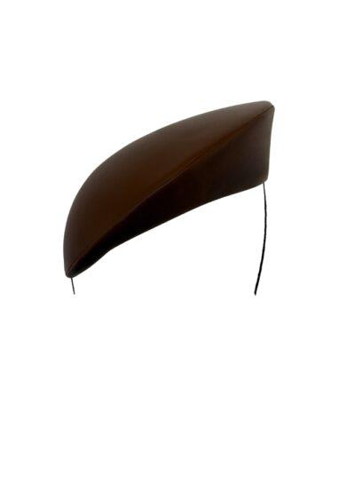 Brown Regis nappa leather pillbox hat